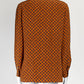 Gucci Orange Printed Silk Blouse 42