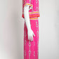 Gucci Pink Horesebit-Print Silk Top/Short/Wrap Skirt Set 40