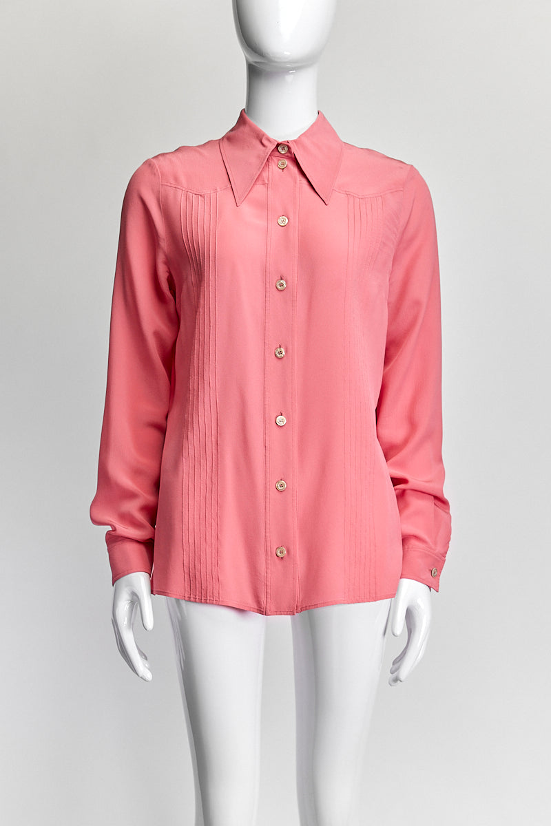 Gucci Pink Silk Blouse IT 40