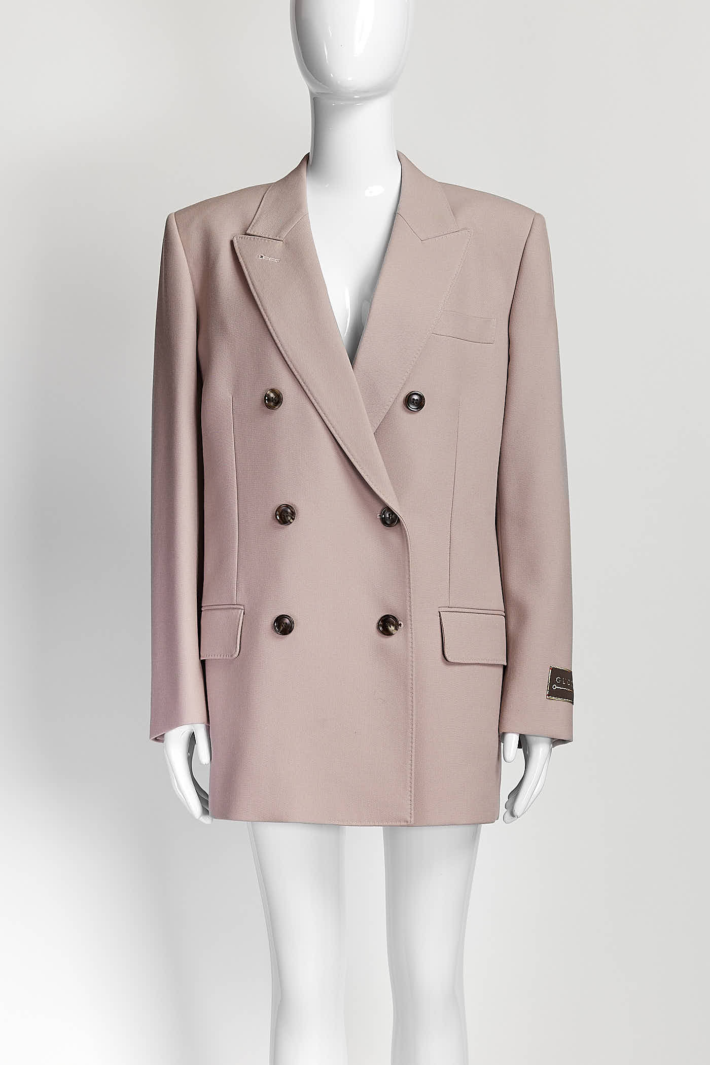 Gucci Pink Wool Double Breasted Blazer 42