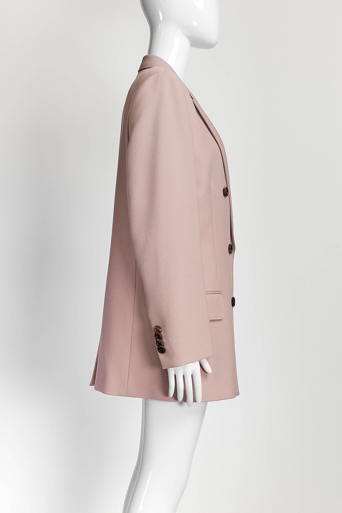 Gucci Pink Wool Double Breasted Blazer 42