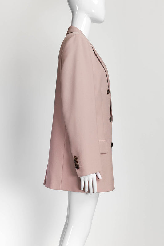 Gucci Pink Wool Double Breasted Blazer 42