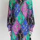 Gucci Purple/Black/Blue GG Logo Silk Dress 38