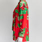 Gucci Red Floral Printed Tie Blouse IT 40