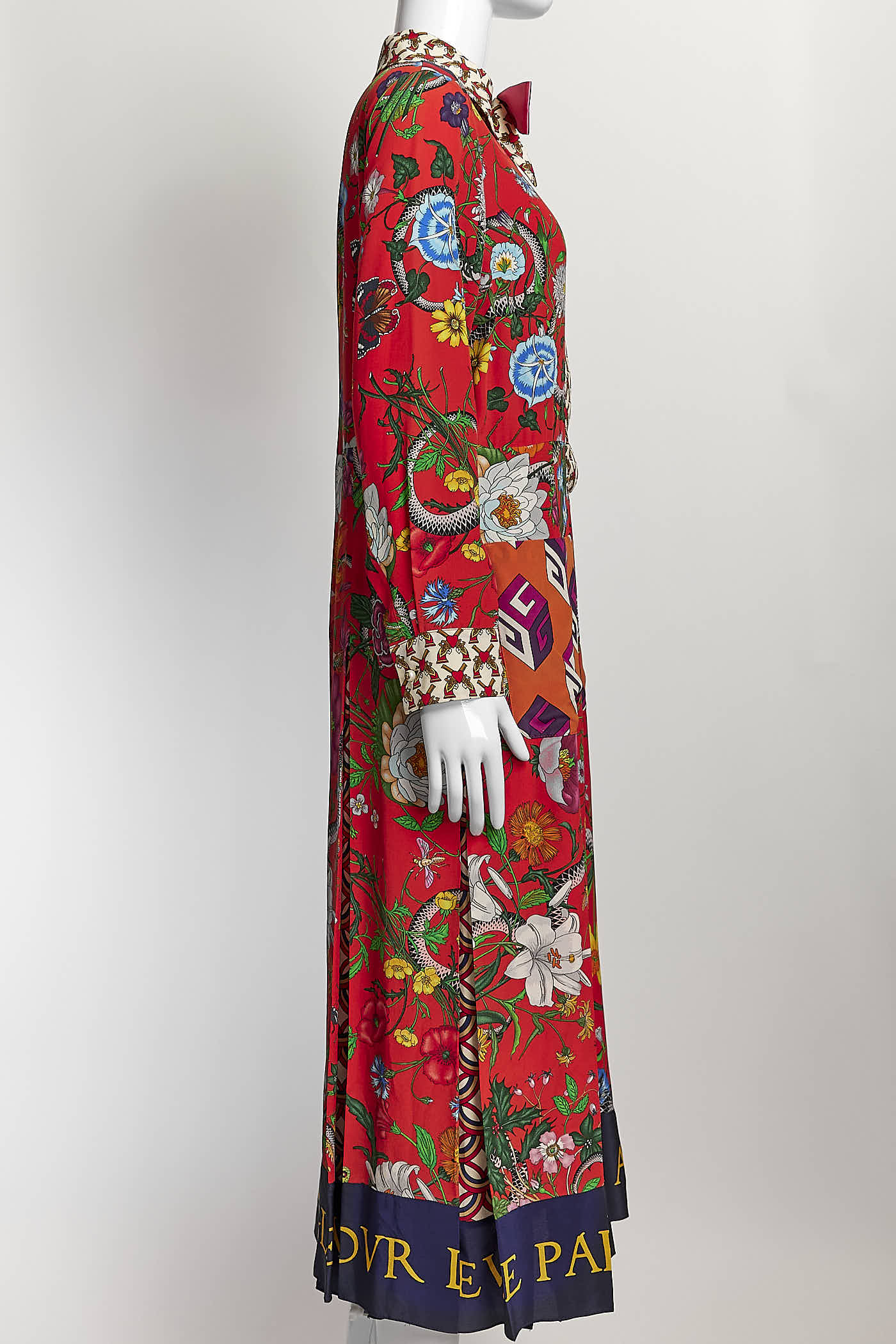 Gucci Red Floral silk 'L'aveugle par amour' dress S/M