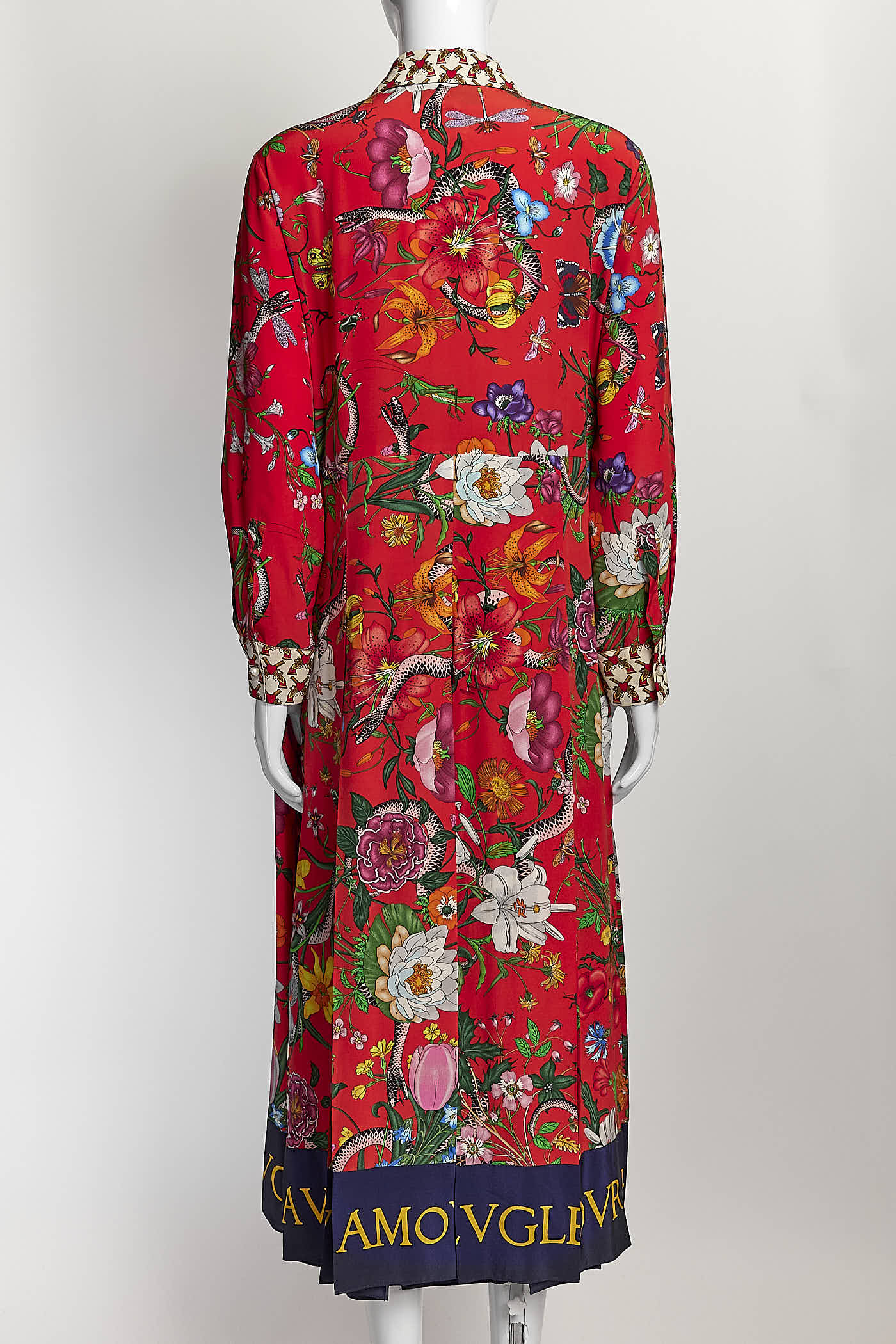 Gucci Red Floral silk 'L'aveugle par amour' dress S/M