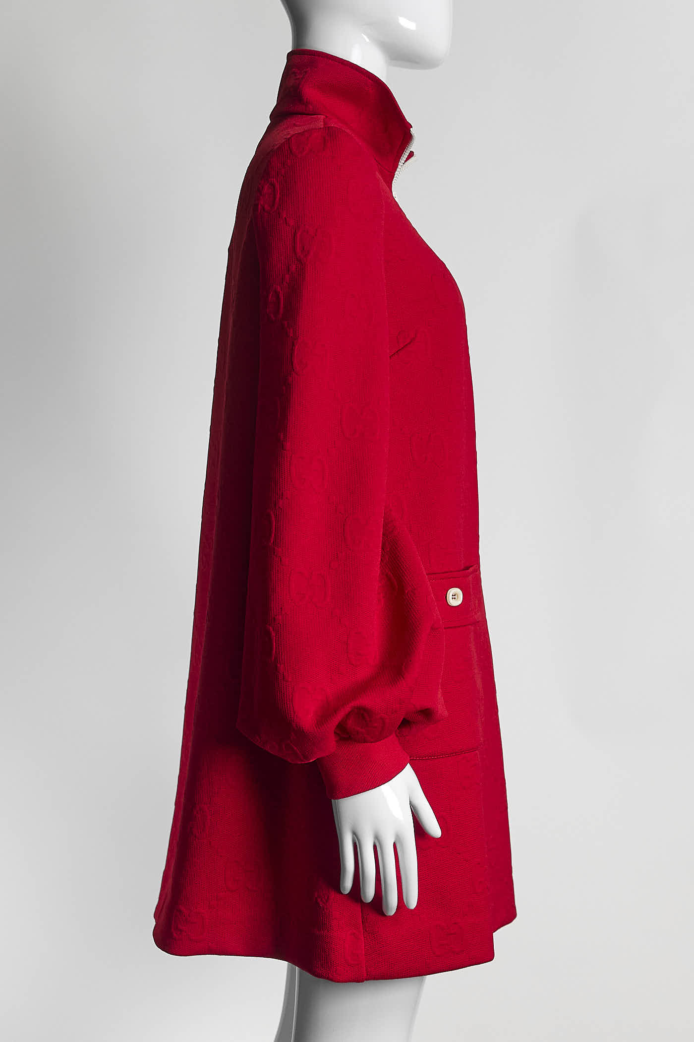 Gucci Red GG Monogram Jersey Mini Dress XS