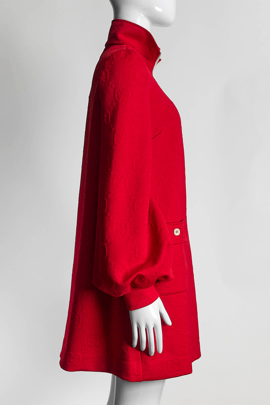 Gucci Red GG Monogram Jersey Mini Dress XS