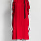 Gucci Red Silk Ruffle Detail Shift Dress 42