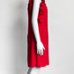Gucci Red Silk Ruffle Detail Shift Dress 42
