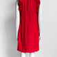 Gucci Red Silk Ruffle Detail Shift Dress 42