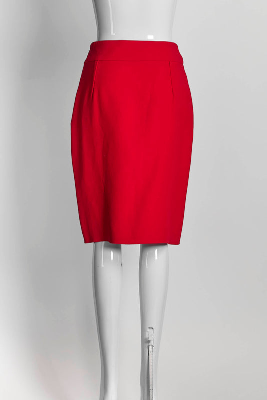 Gucci Red Skirt w/Gold GG logo Buckle 44