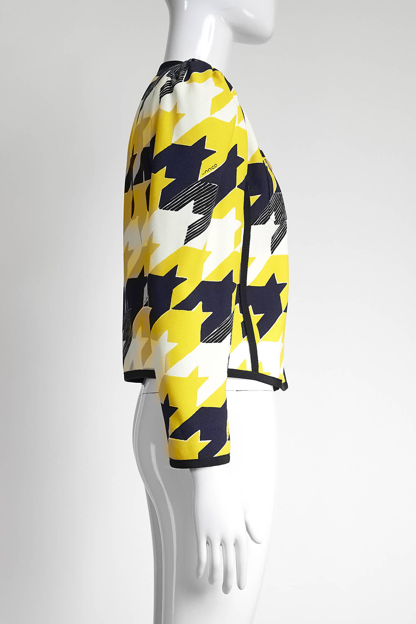 Gucci Yellow/Navy Printed Evening Jacket 38