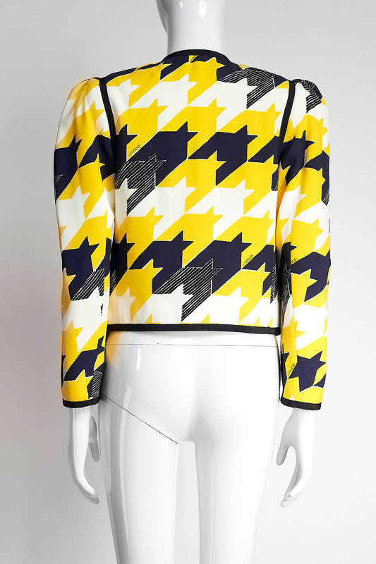Gucci Yellow/Navy Printed Evening Jacket 38