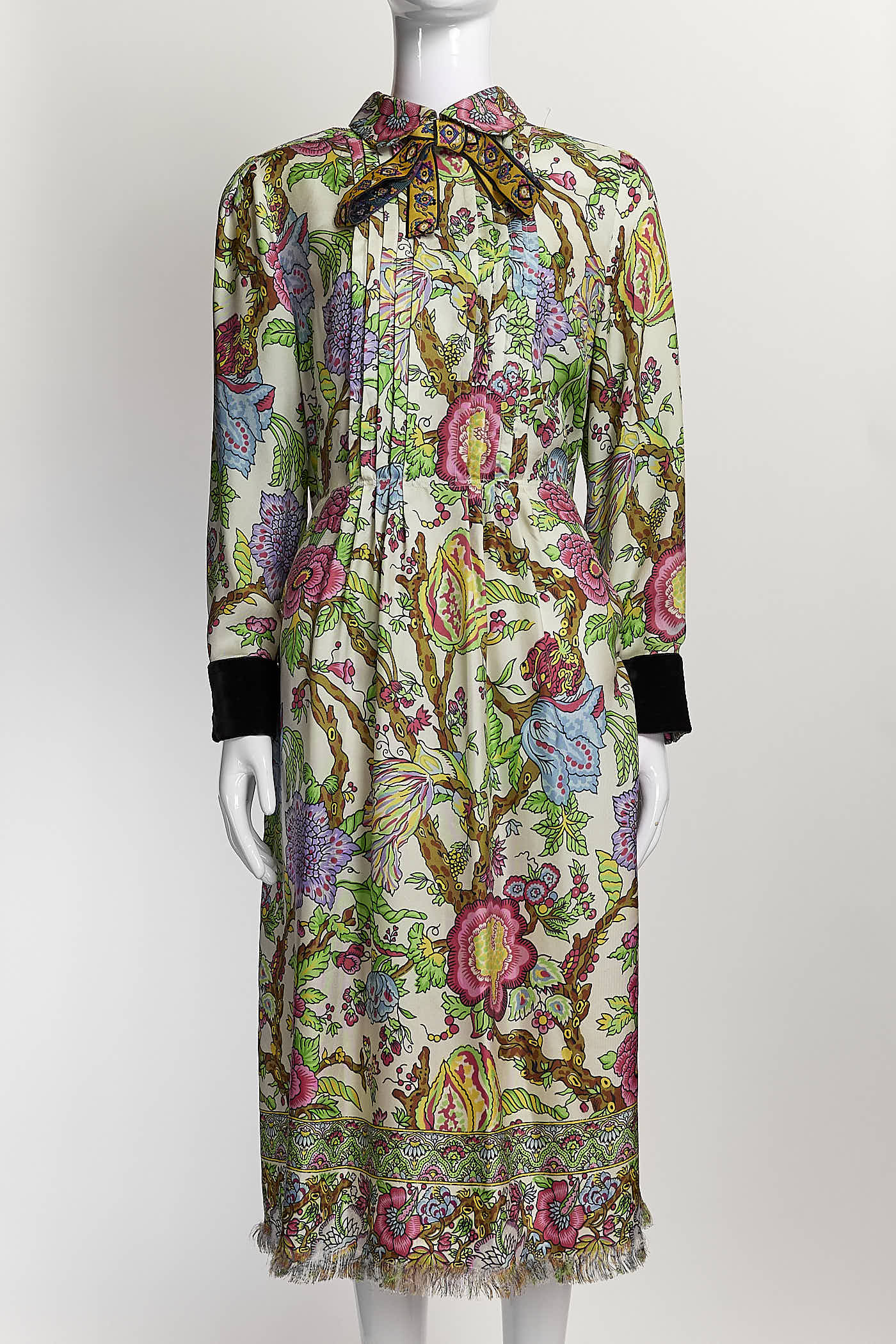 Gucci floral silk Loved dress with bead detail 46