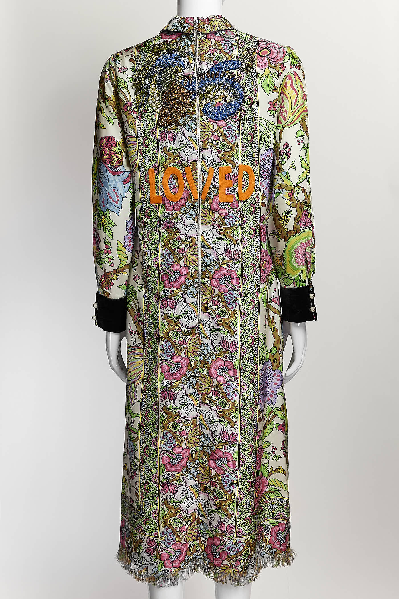 Gucci floral silk Loved dress with bead detail 46