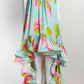 Hemant & Nandita Turquoise Floral Printed Dress with Ruffled M