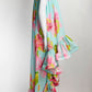 Hemant & Nandita Turquoise Floral Printed Dress with Ruffled M