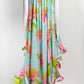 Hemant & Nandita Turquoise Floral Printed Dress with Ruffled M