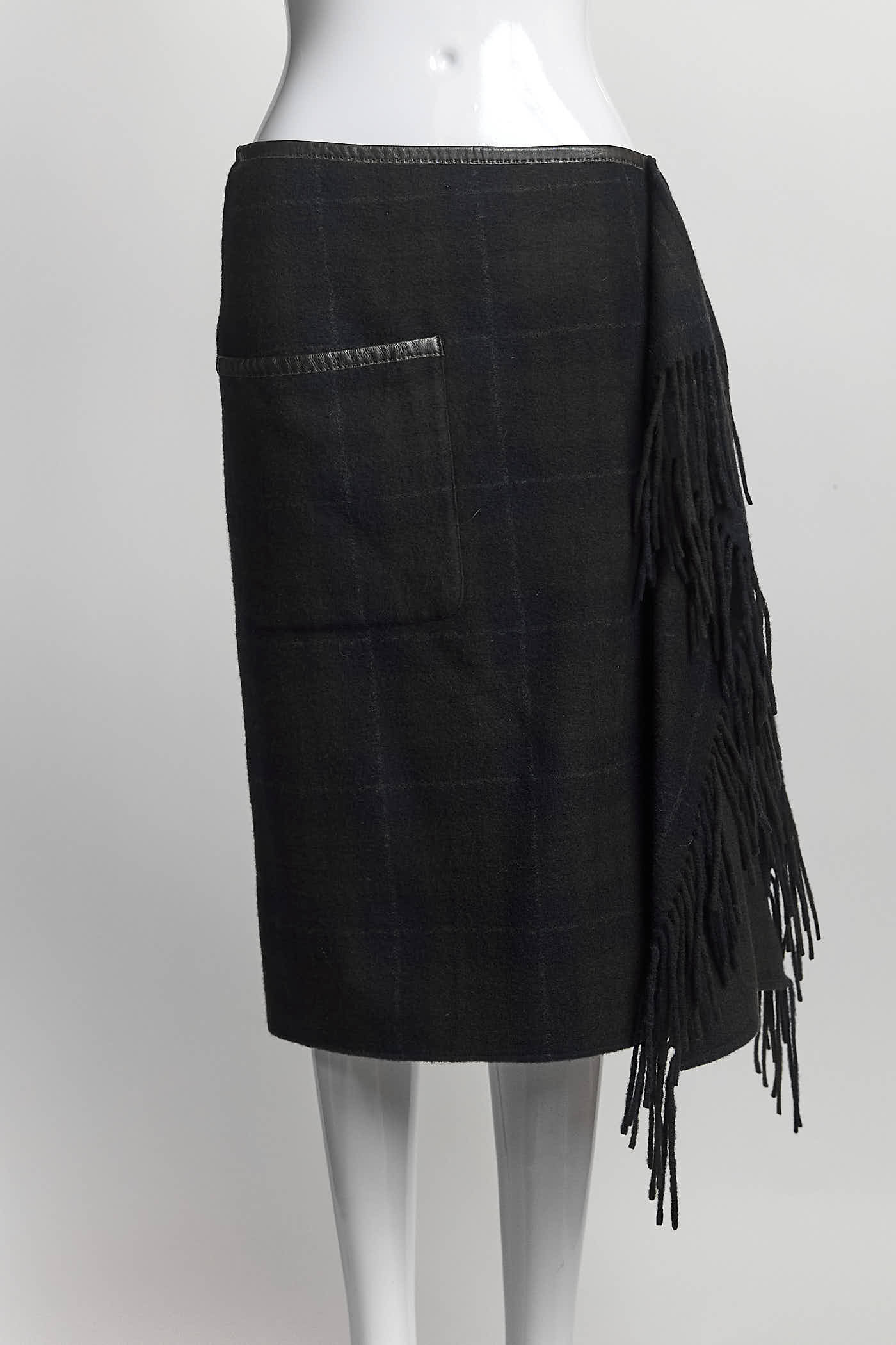 Hermès Brown Cashmere Skirt 38