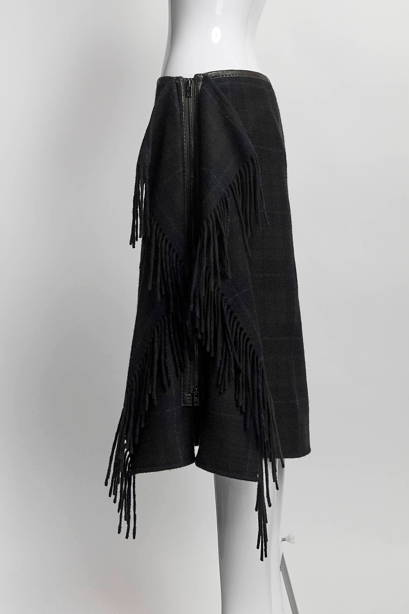 Hermès Brown Cashmere Skirt 38