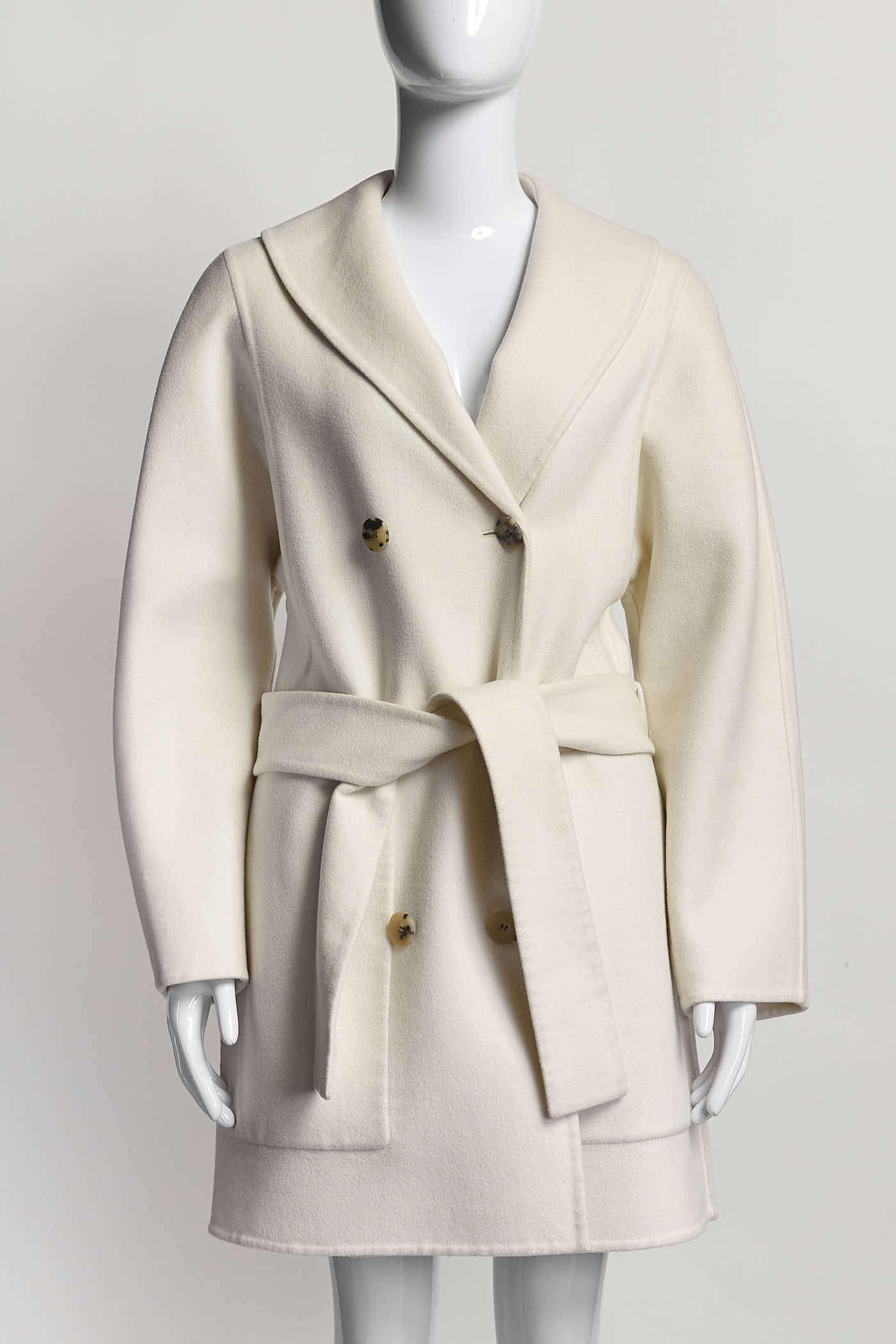 Hermes Cream Cashmere Coat 40