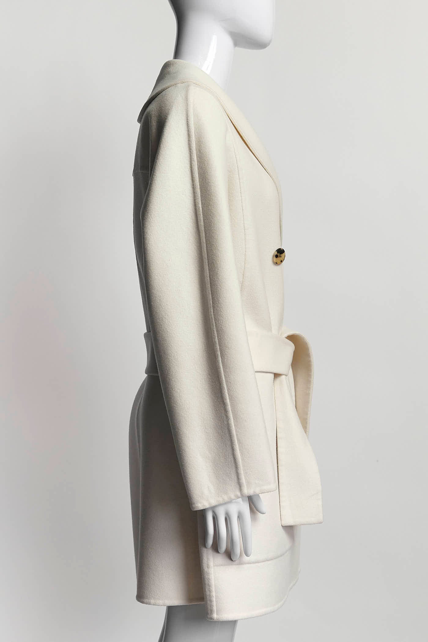 Hermes Cream Cashmere Coat 40