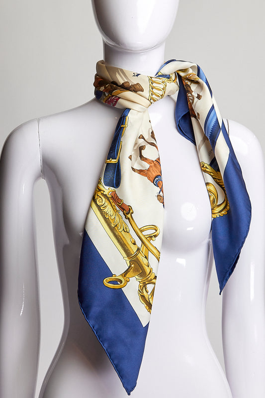 Hermès Equipages Navy Scarf