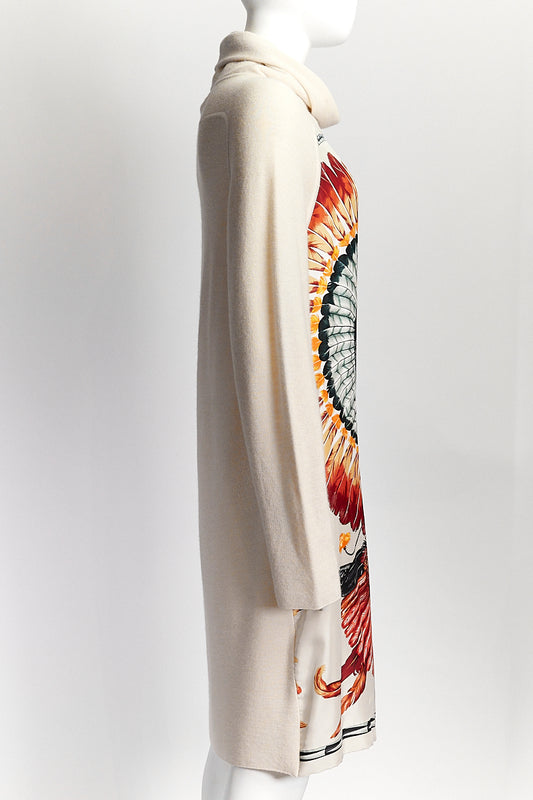 Hermès Printed Silk and Knit Dress IT38