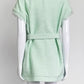 Huishan Zhang Tweed Mint Sleeveless Button Up Dress with Belt US4