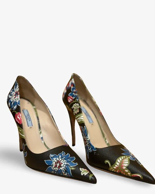 Prada Floral Print Pumps