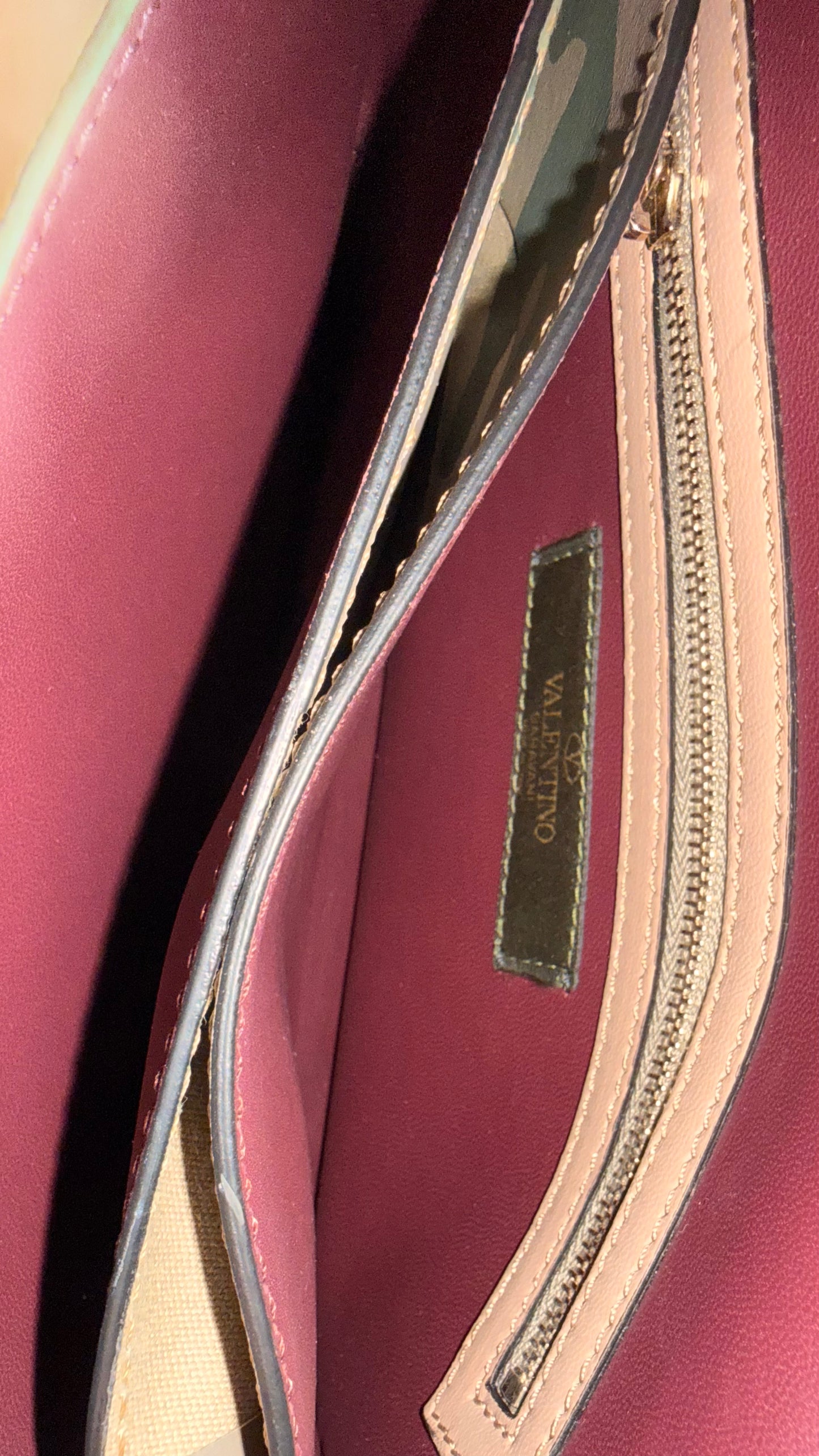 Valentino Rockstud Camouflage Canvas and Leather Clutch