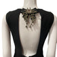 DOLCE AND GABBANA BLACK DRESS WITH CRYSTAL EMBELLISHED BOW