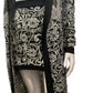 BALMAIN LONG FLORAL CARDIGAN WITH A MINI SKIRT