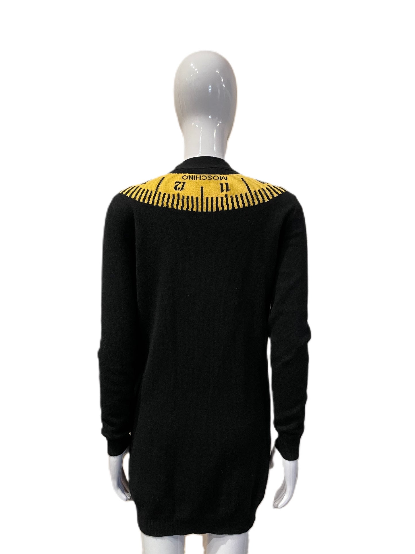 MOSCHINO BLACK MEASURING TAPE CARDIGAN