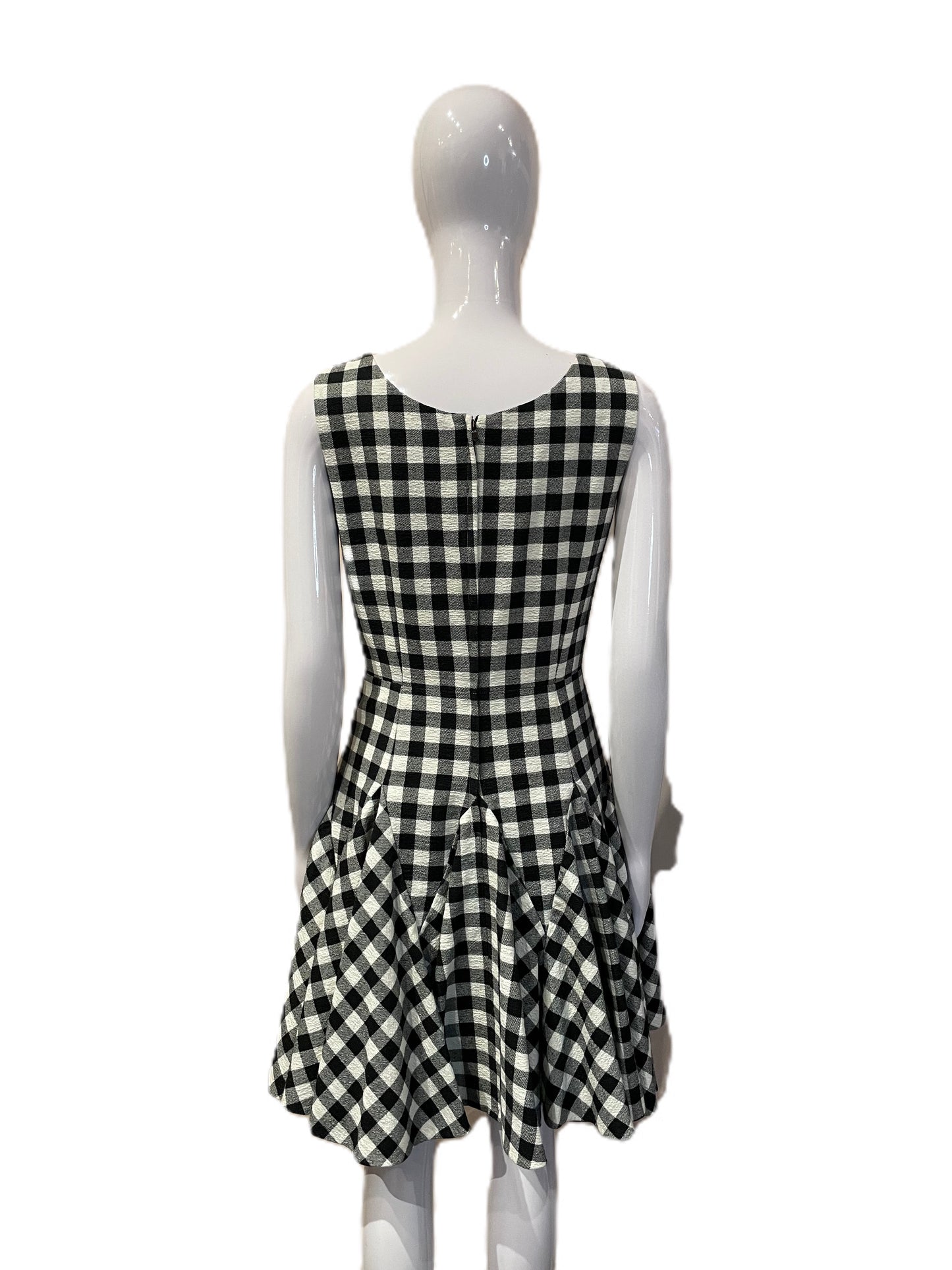 DOLCE AND GABBANA BLACK AND WHITE GINGHAM DRESS