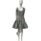 DOLCE AND GABBANA BLACK AND WHITE GINGHAM DRESS