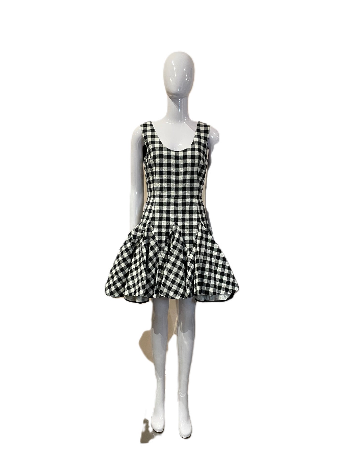 DOLCE AND GABBANA BLACK AND WHITE GINGHAM DRESS