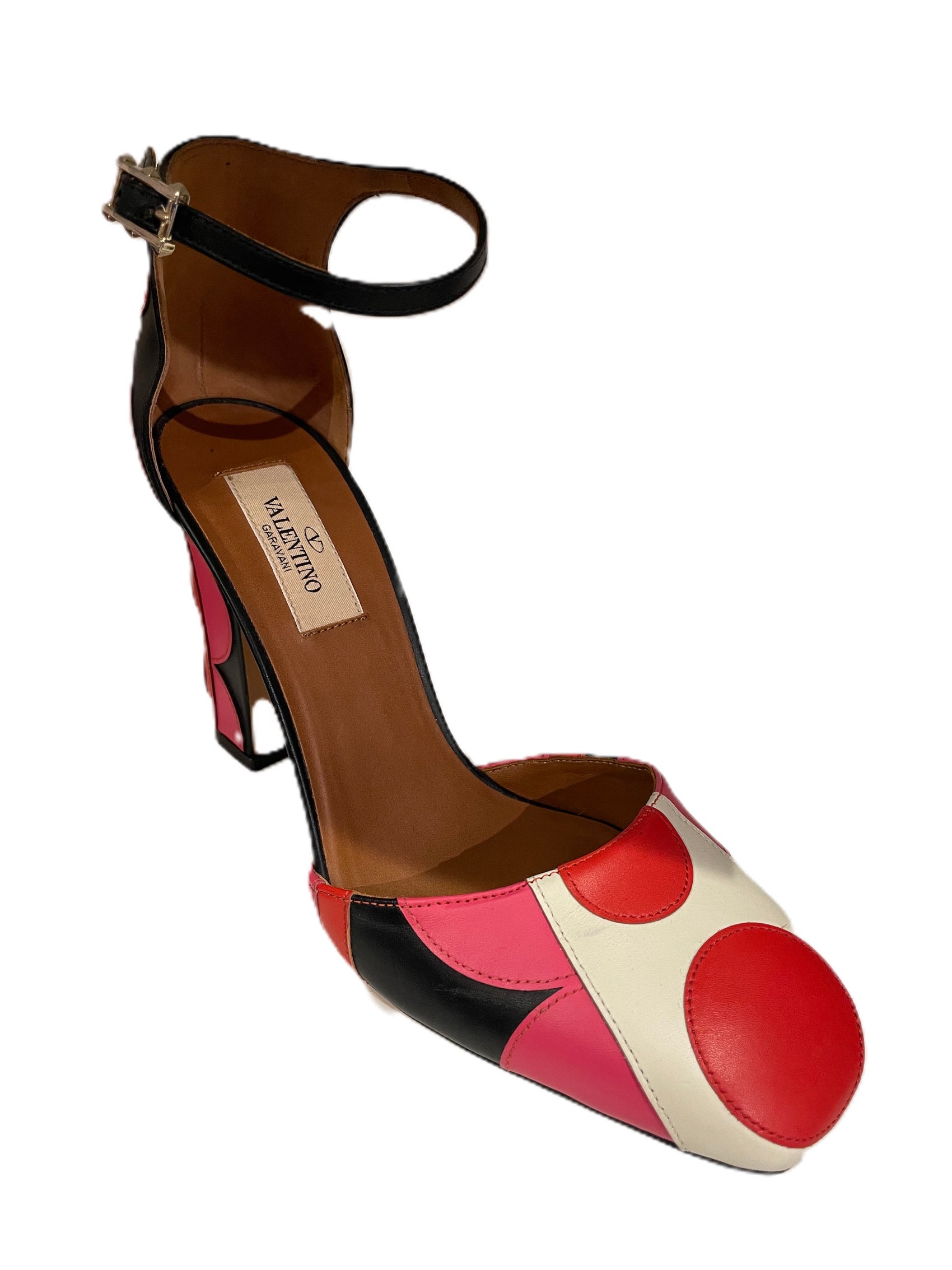 VALENTINO GARAVANI RED AND PINK POLKA DOT PUMPS