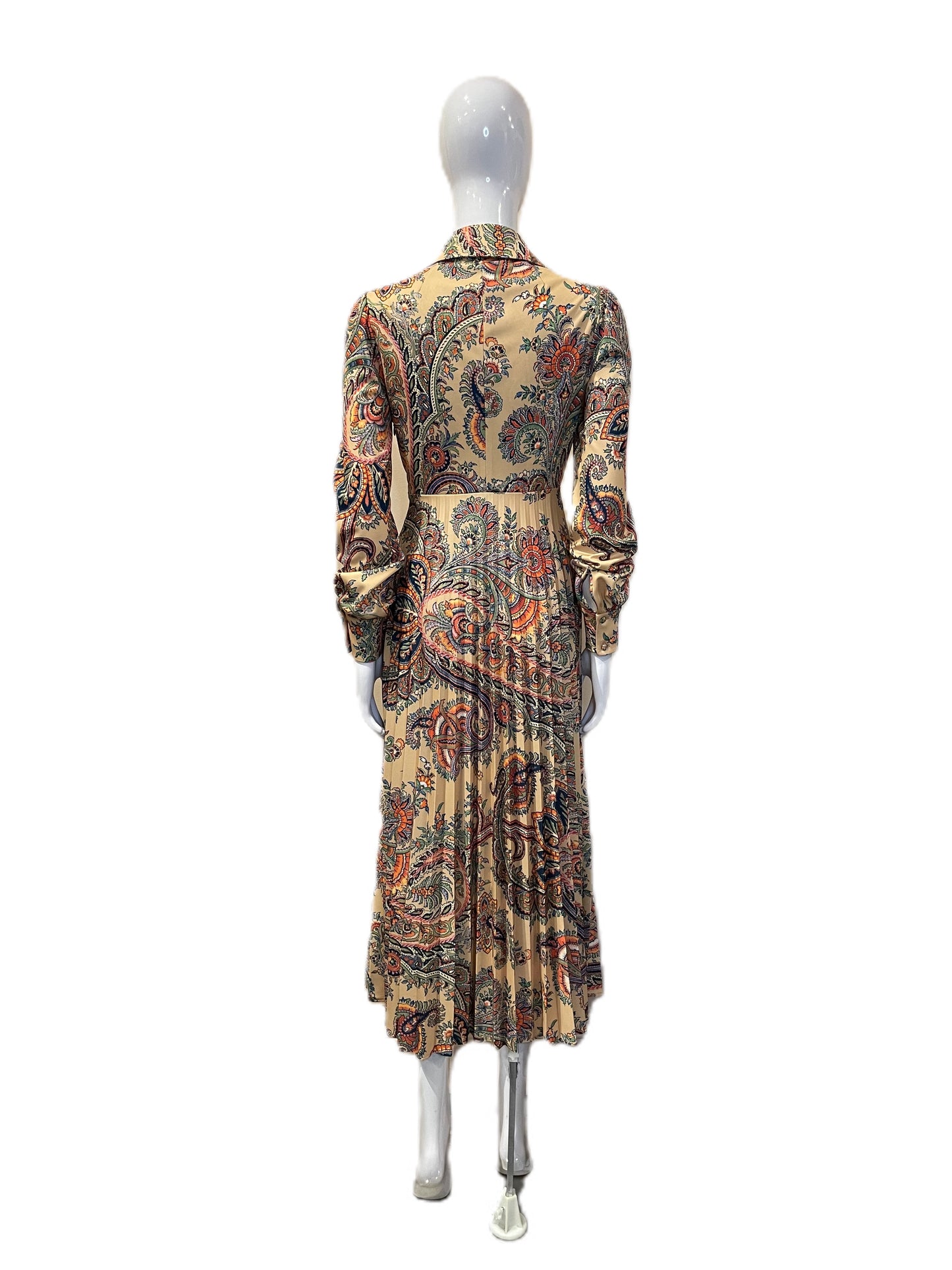 ETRO PAISLEY-PRINT PLISSÉ DRESS