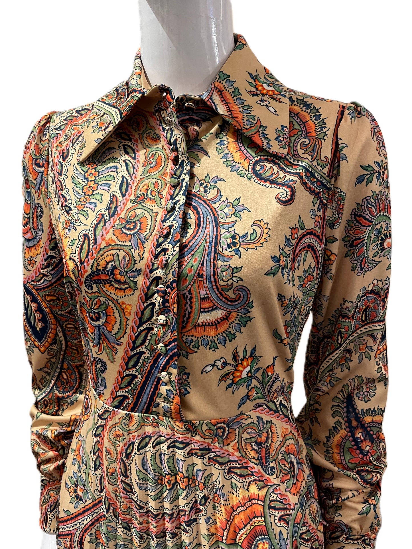 ETRO PAISLEY-PRINT PLISSÉ DRESS