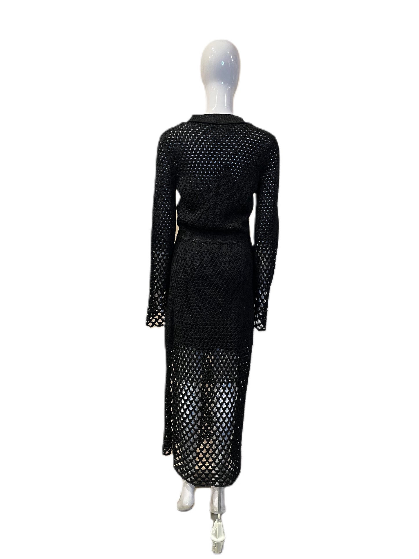 PROENZA SCHOULER 'DEGRADE OPEN KNIT DRESS WITH BELL SLEEVE