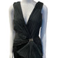 JASON WU COLLECTION PLEATED V-NECK COCKTAIL DRESS