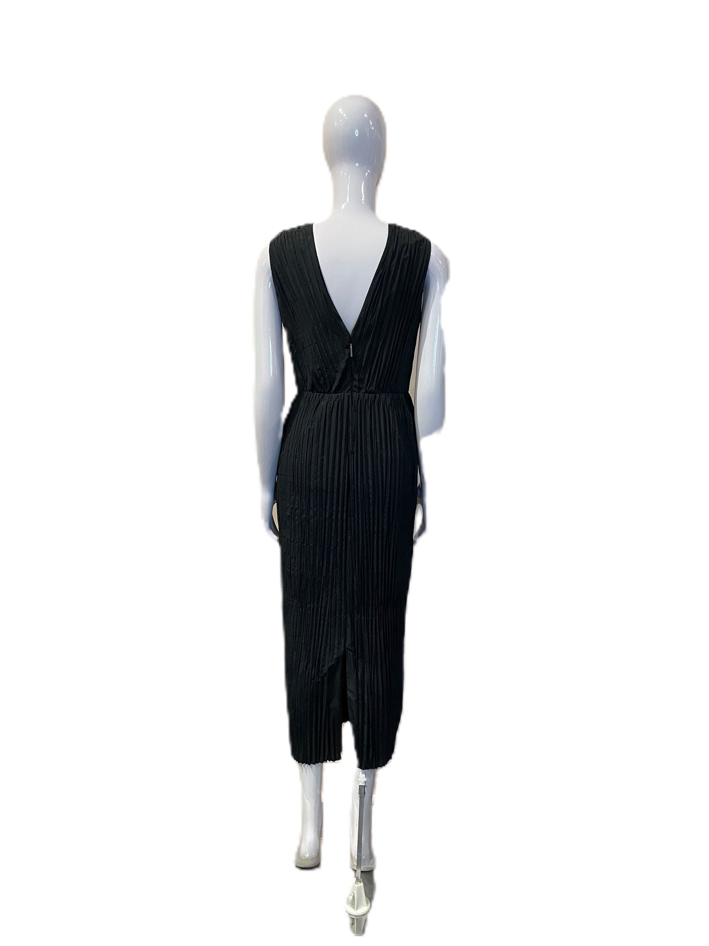 JASON WU COLLECTION PLEATED V-NECK COCKTAIL DRESS