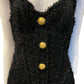 BALMAIN BUTTON-EMBELLISHED TWEED MINI DRESS