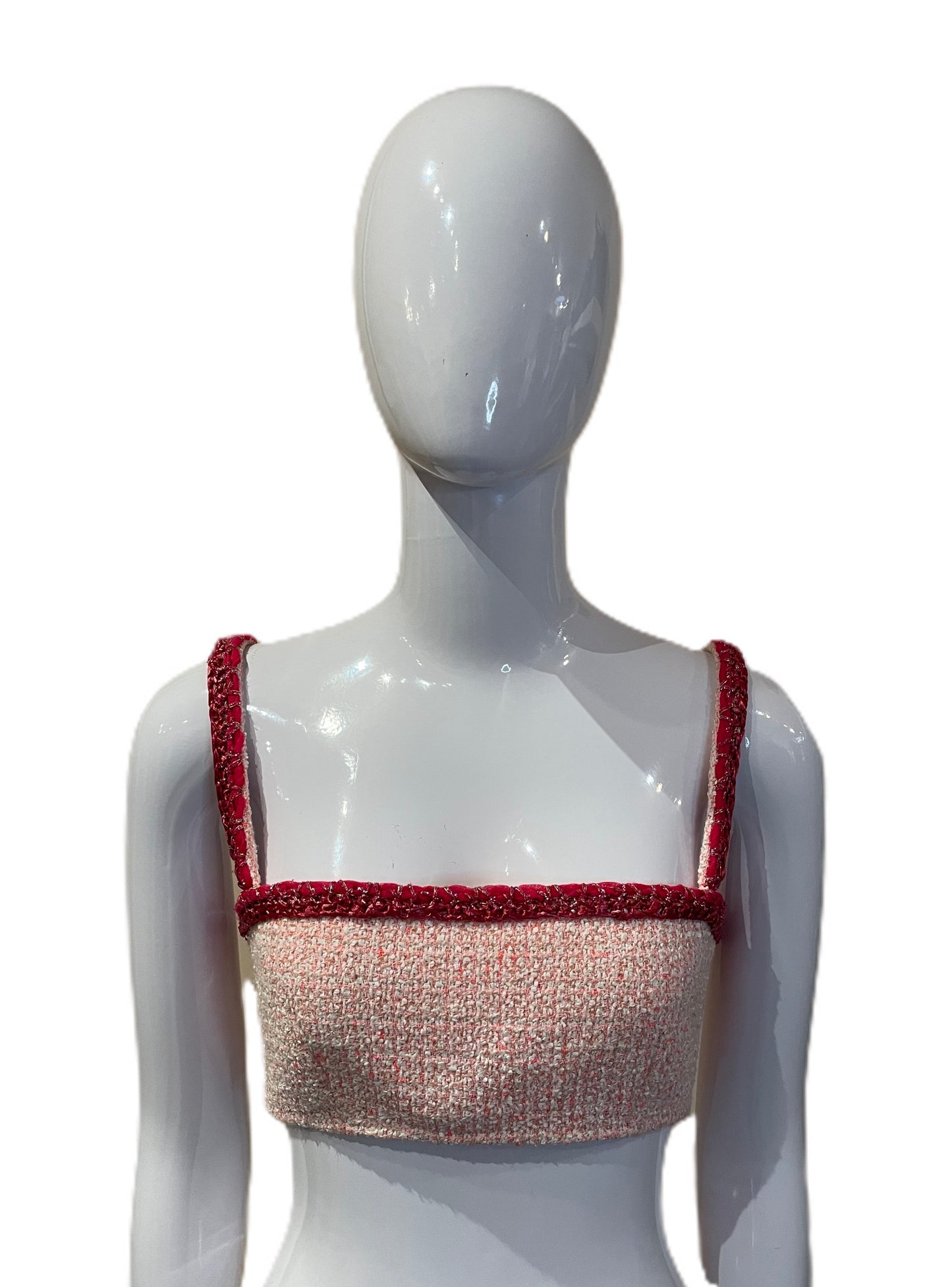 CHANEL CRUISE 20/21 PINK TWEED CORSET TOP