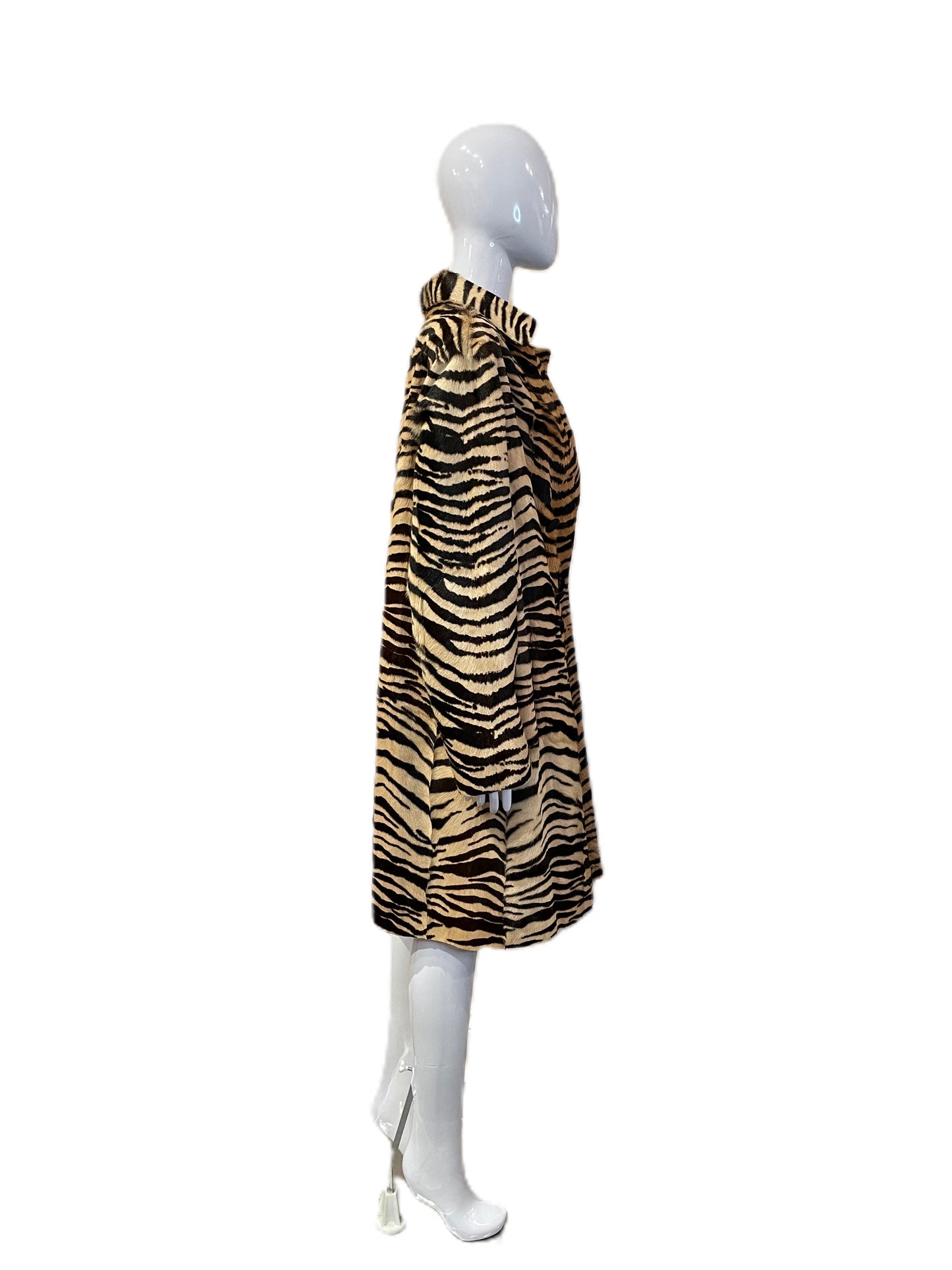 YVES SAINT LAURENT TIGER PRINT GOAT HAIR COAT