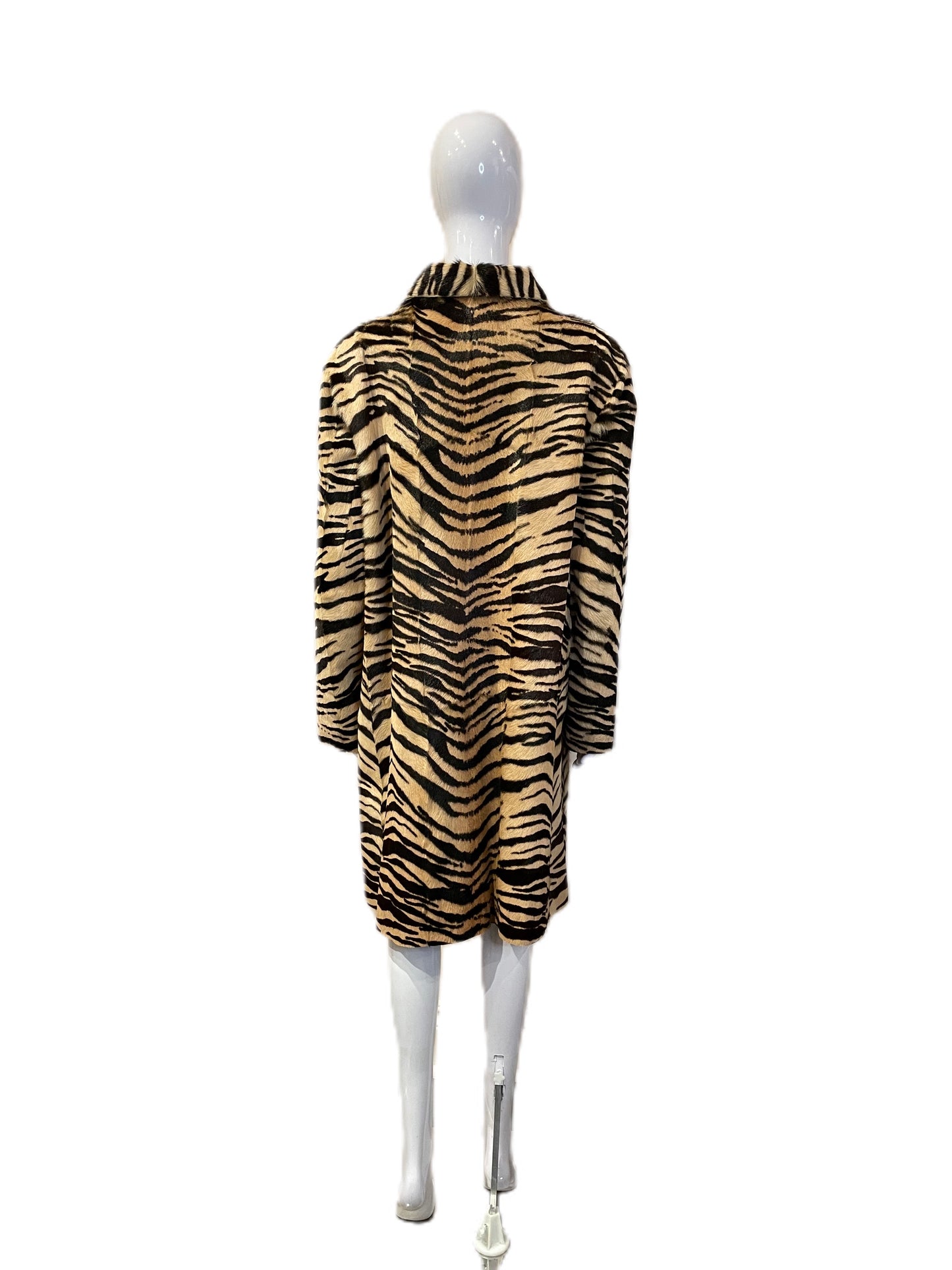 YVES SAINT LAURENT TIGER PRINT GOAT HAIR COAT