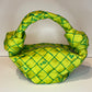 BOTTEGA VENETA GREEN WOVEN EMBROIDERED JODIE BAG