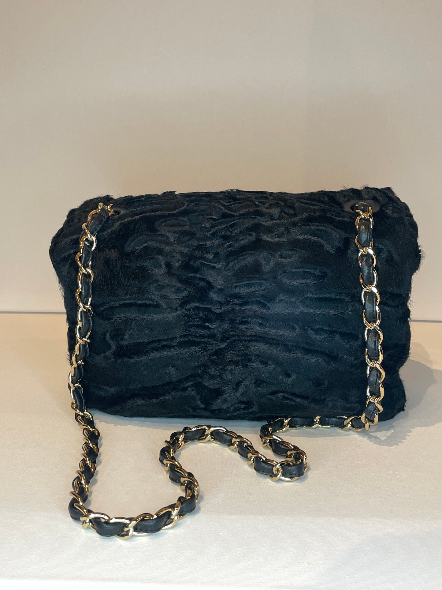 CHANEL PERSIAN LAMB SINGLE FLAP BAG